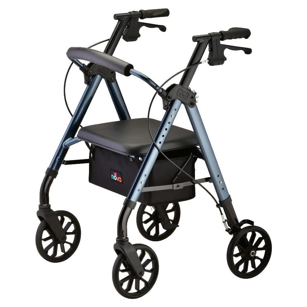 STAR 8 Rollator Walker, 8 Inch Wheels & Standard Size, Blue