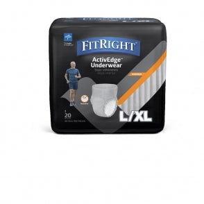 FitRight ActiveEdge Ultra Incontinence Underwear for Men, Size L/XL, For Waist Size 40"-56"