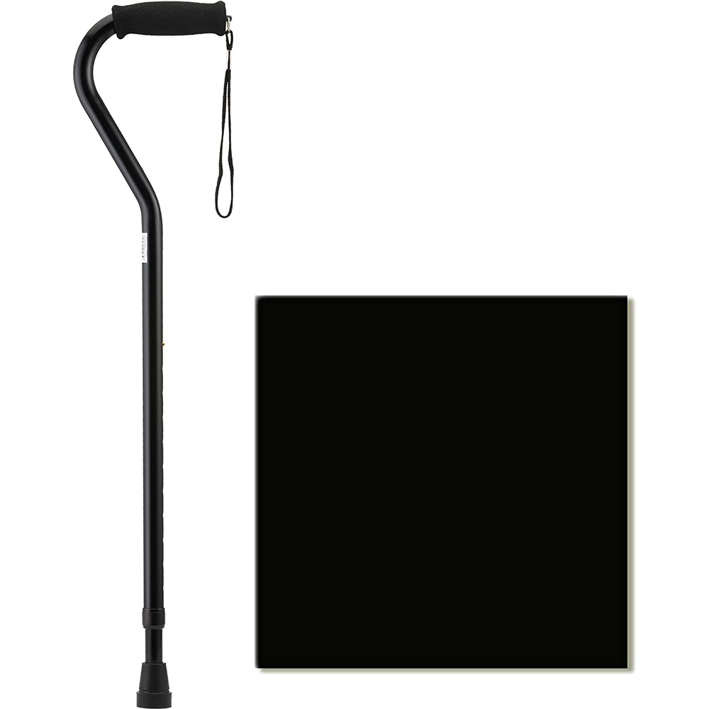 Offset Cane with Strap, Black
