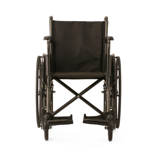 18" Wide K1 Basic Nylon Wheelchair with Full-Length Arms and Swing-Away Footrests