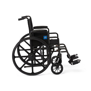 18" Wide K1 Basic Nylon Wheelchair with Swing-Back Desk-Length Arms and Swing-Away Footrests