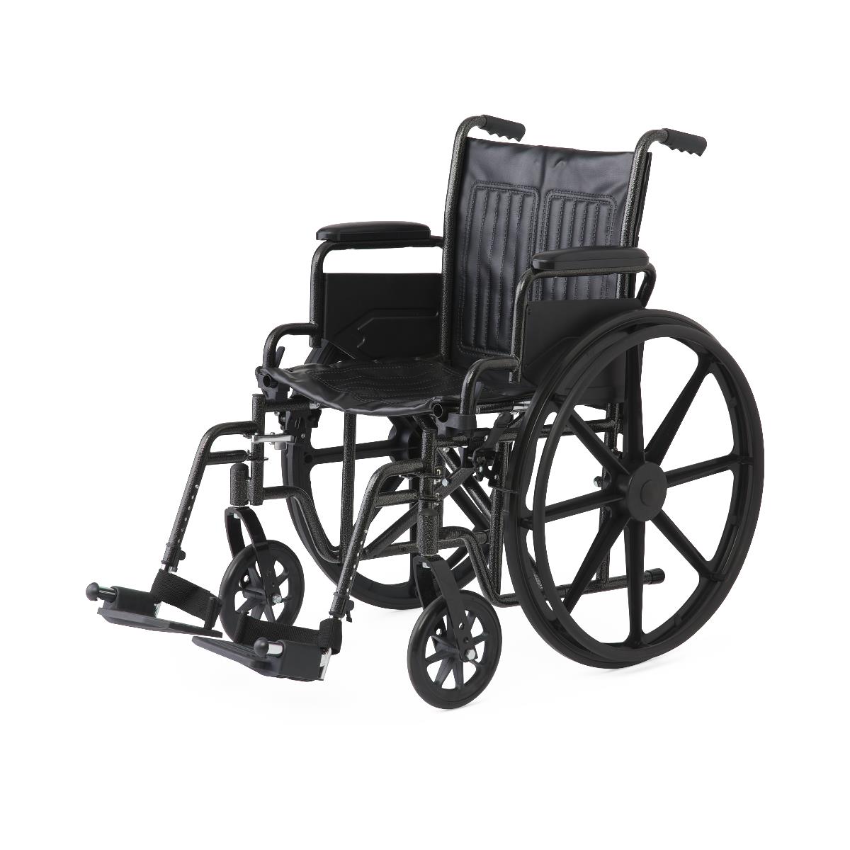 20" Wide K1 Basic Nylon Wheelchair with Swing-Back Desk-Length Arms and Swing-Away Footrests