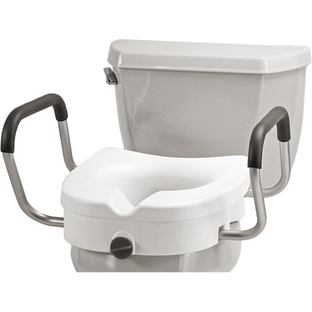 Raised Toilet Seat With Detachable Arms Arms - 5 Inch Locking