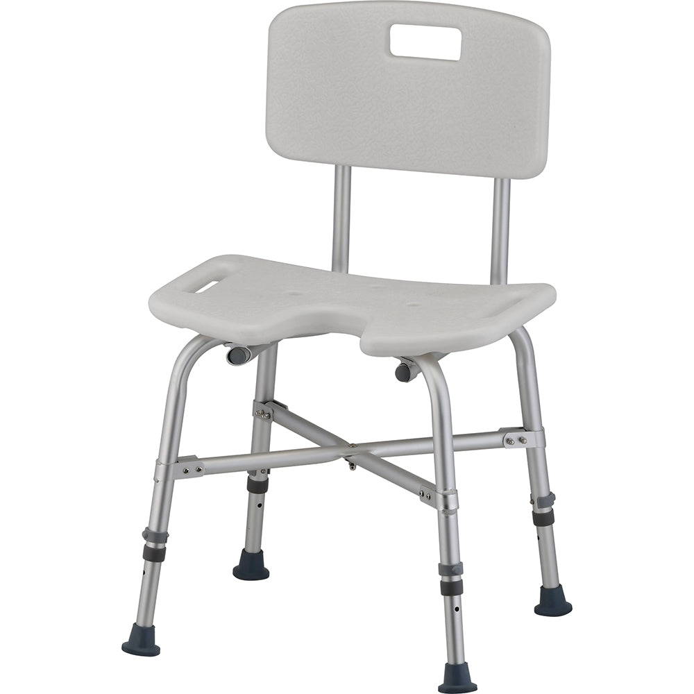 Heavy Duty Bath Seat with Back and U-Shaped Cutout