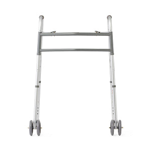 Adult Bariatric Folding Walker, 2 Button, 500 lb. Capacity, Extra Wide, 5 in Wheels
