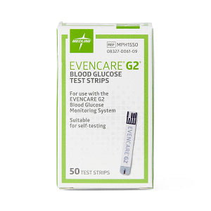 EvenCare G2 Glucose Test Strips, 50/Bx