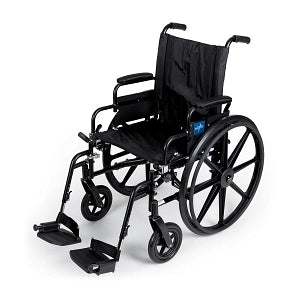 K4 Extra-Wide Lightweight Wheelchair, Swing-Back Desk-Length Arms and Swing-Away Footrests, 22" Width