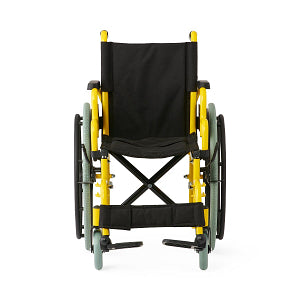 Kidz Pediatric Wheelchair with Nylon Upholstery and Swing-Away Footrests, Yellow, 12"W
