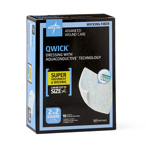 Qwick Nonadhesive Dressing with Aquaconductive Technology, 2" x 2"