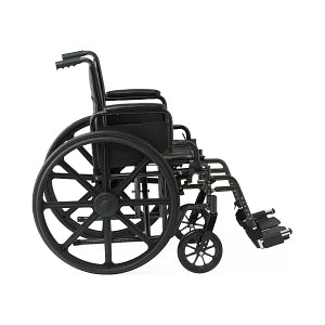 16" Wide K1 Basic Nylon Wheelchair with Swing-Back Desk-Length Arms and Swing-Away Footrests